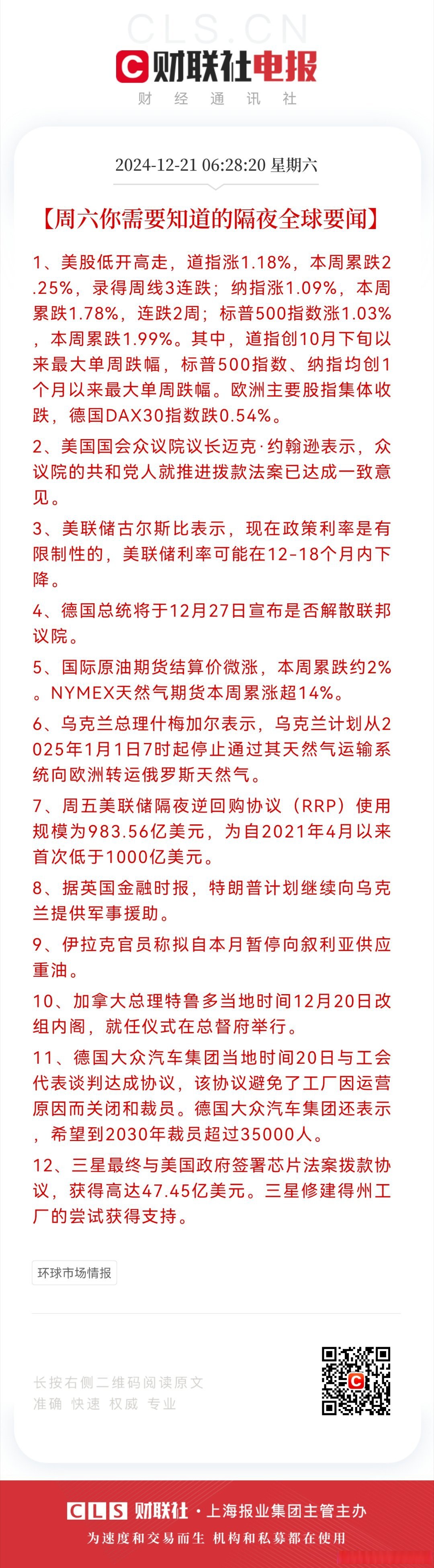 隔夜美股 | 三大指数本周下跌 纳指、标普500指数为连续第四周下跌